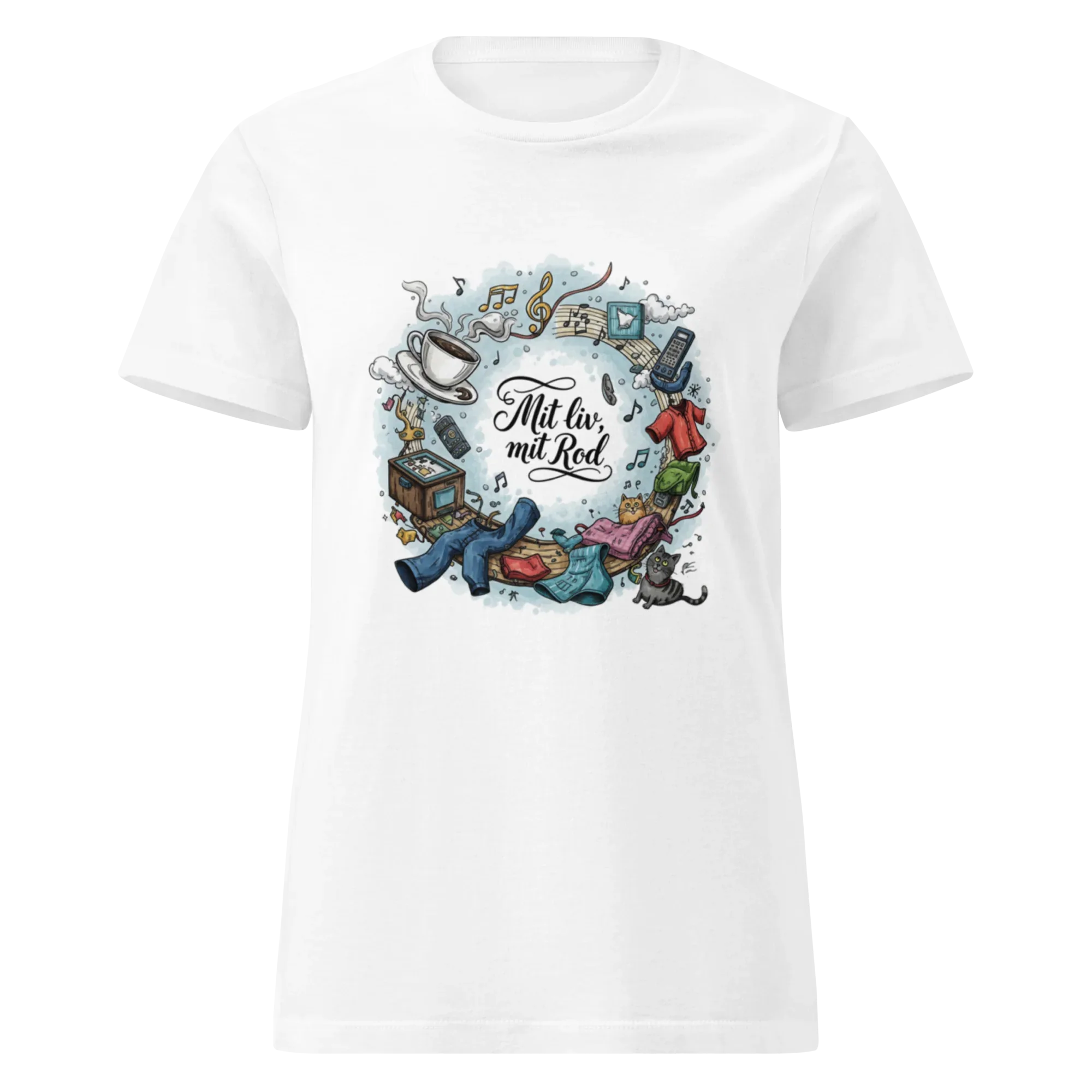 MIT LIV MIT ROD women's t-shirt - White / S - Printoo Shop - 2212748_22184