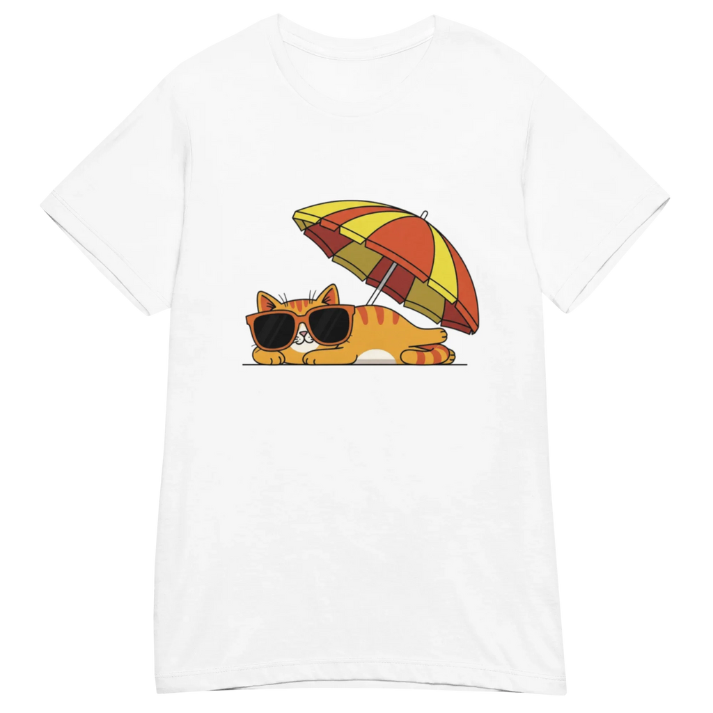 FUNNY SUMMER CAT women's t-shirt - Red / S - Printoo Shop - 9640641_22182