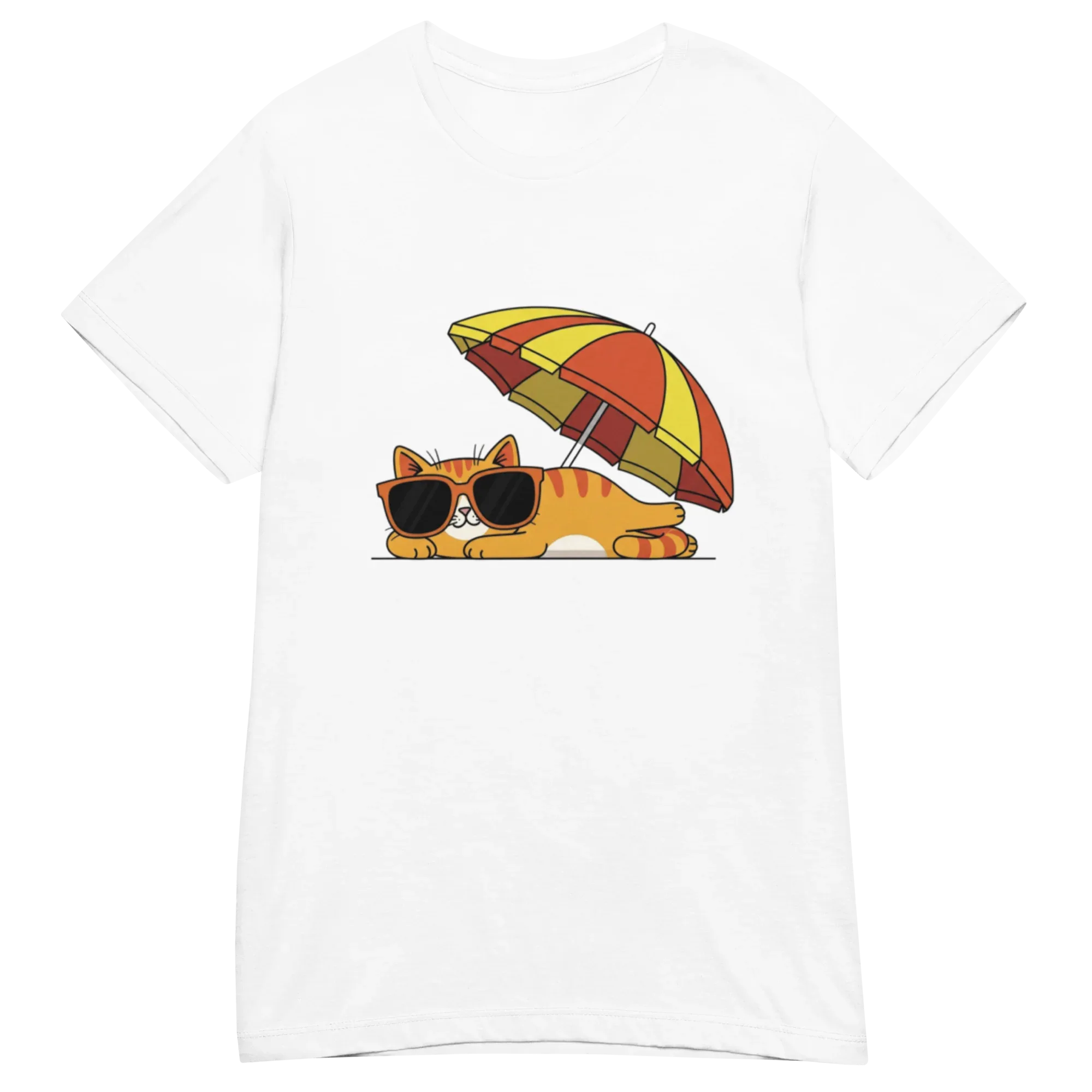 FUNNY SUMMER CAT women's t-shirt - Red / S - Printoo Shop - 9640641_22182