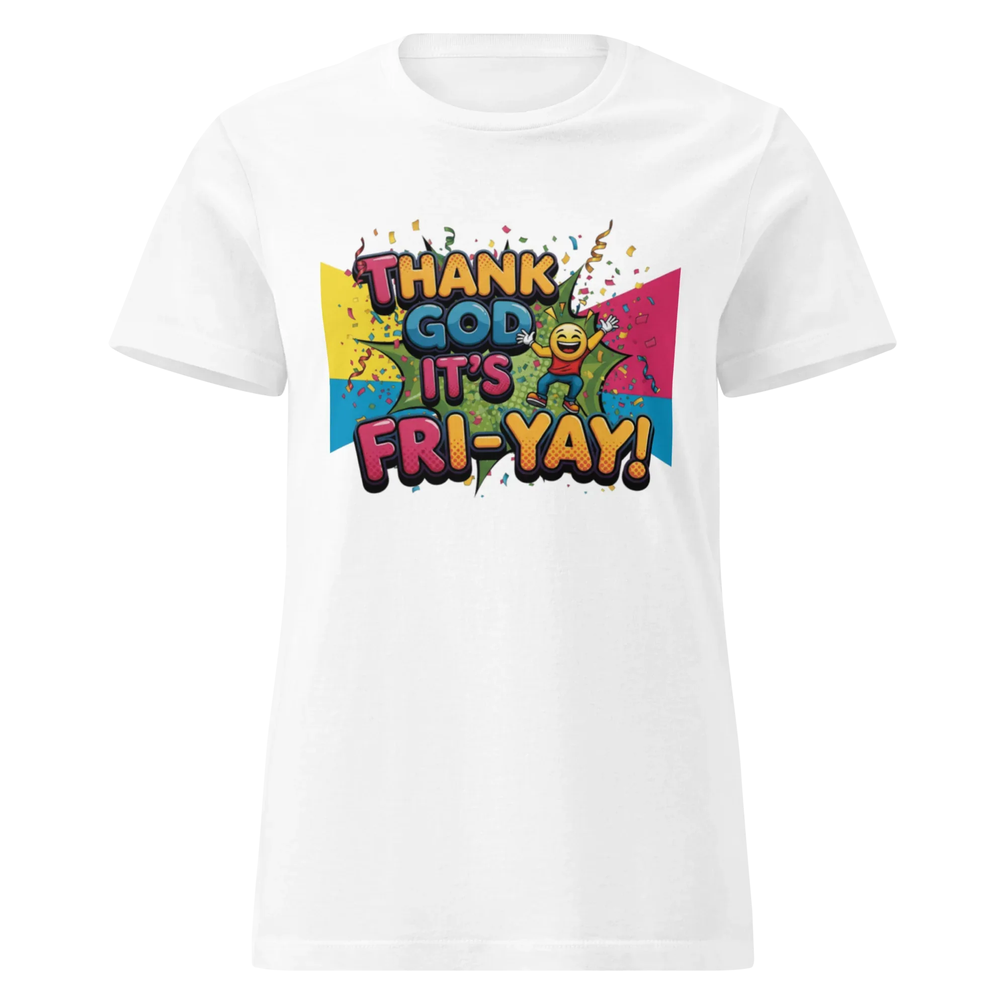 THANK GOD IT'S FRI-YAY women's t-shirt - White / S - Printoo Shop - 3045472_22184